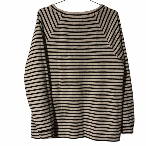 Lou & Grey Side Button Accent Striped Terry Sweater - Picture 3 of 6